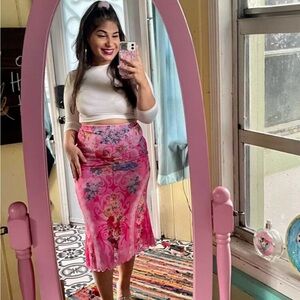 Pink Sheer skirt with attached liner